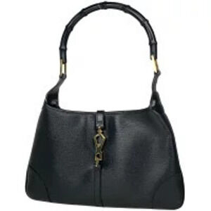 Gucci shoulder bag bamboo leather black